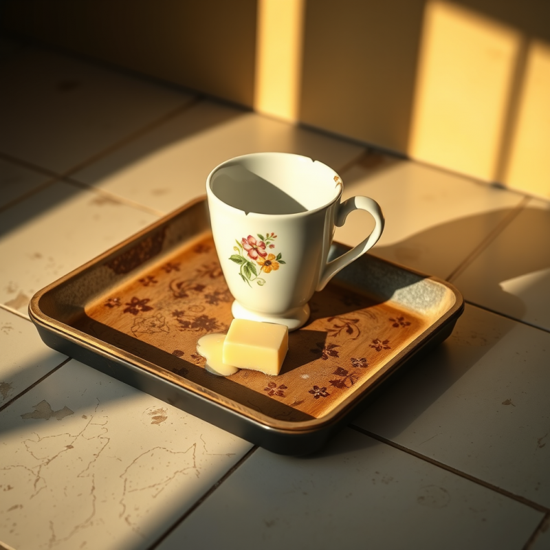 Weathered 1950s Porcelain Milkshake Cup