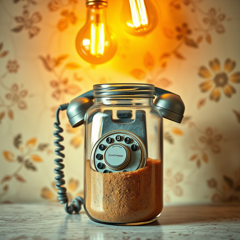 Weathered 1950s Rotary Telephone