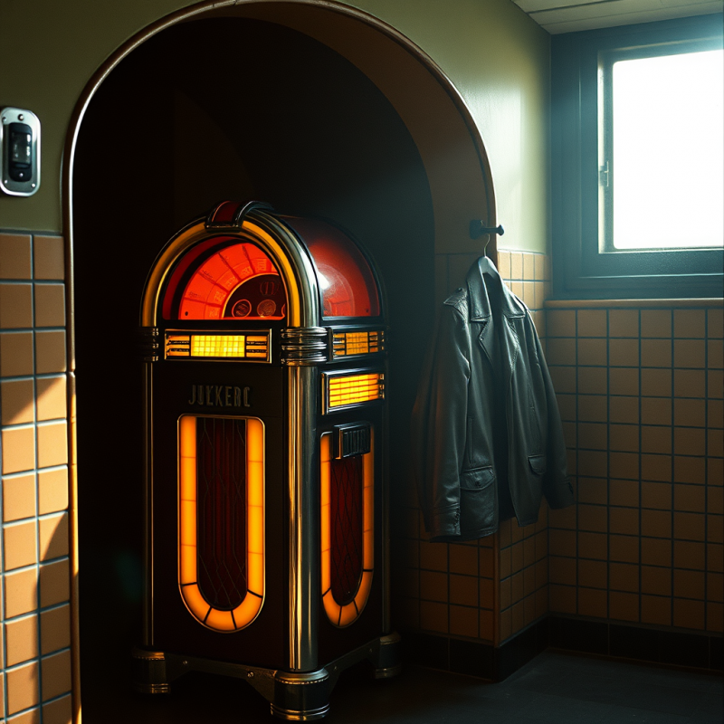 Weathered 1960s Chrome Jukebox Tucked Into a Dimly Lit ...
