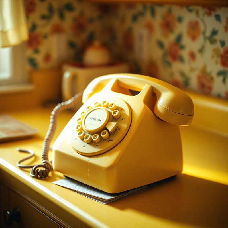 Weathered 1960s Rotary Dial Telephone Sits Crookedly On...