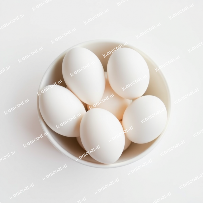 White Eggs In White Bowl On White Surface Pure