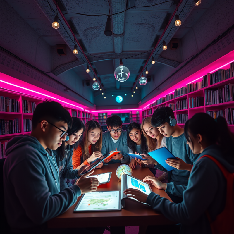 Wide-angle Shot from Above of a Dimly Lit