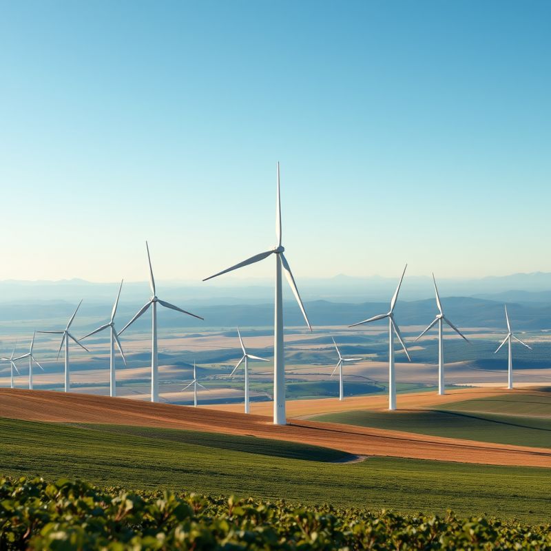 Wind Turbines In Field Renewable Energy Landscape