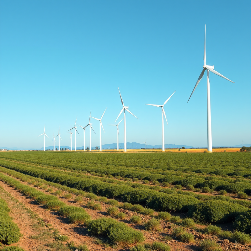 Wind Turbines in Field Renewable Energy Landscape