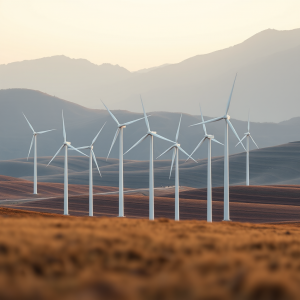 Wind Turbines In Field Renewable Energy Landscape
