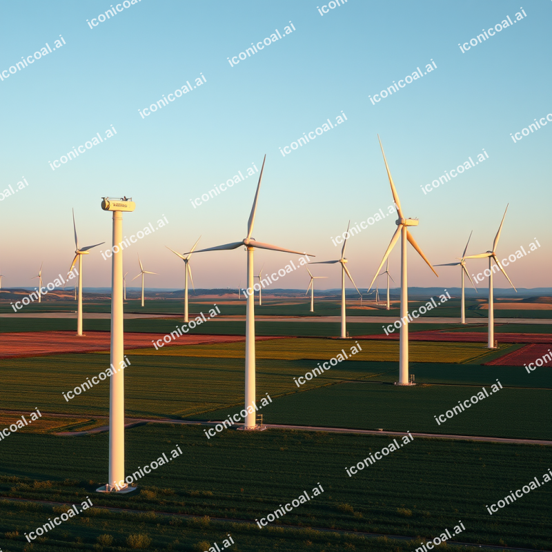 Wind Turbines In Field Renewable Energy Landscape