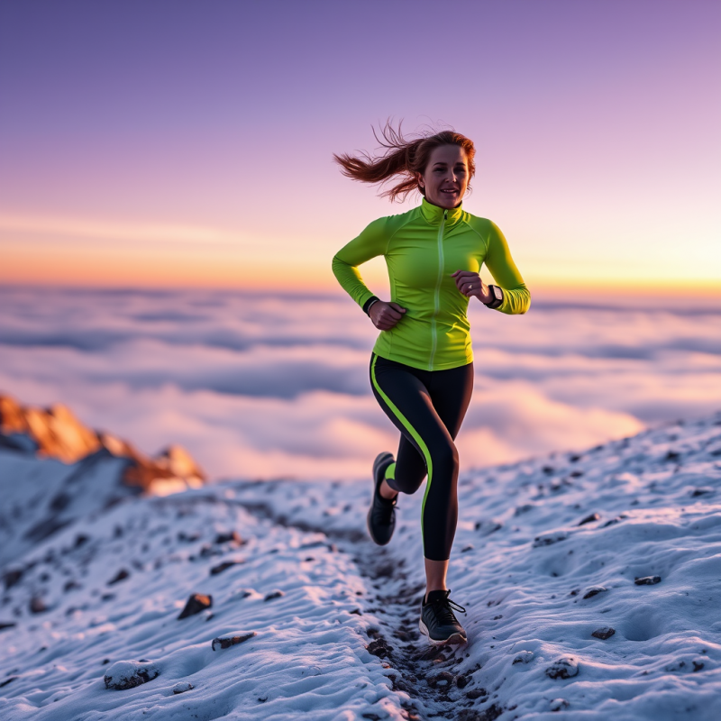 Windswept Mountain Runner in Neon Green Compression Gea...