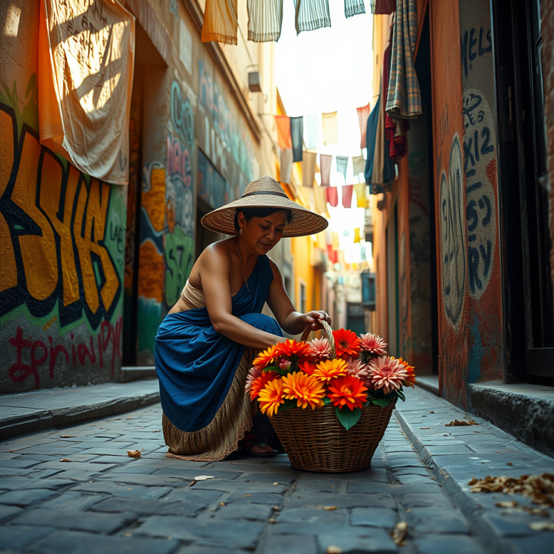 Street Vendor with Flowers