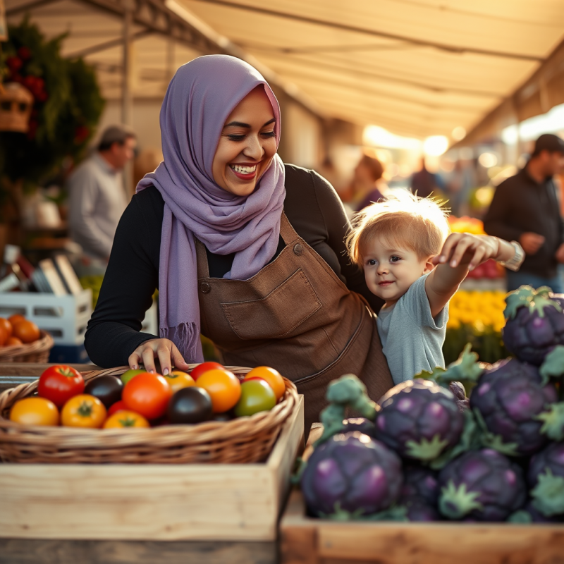 Woman in a Lavender Hijab