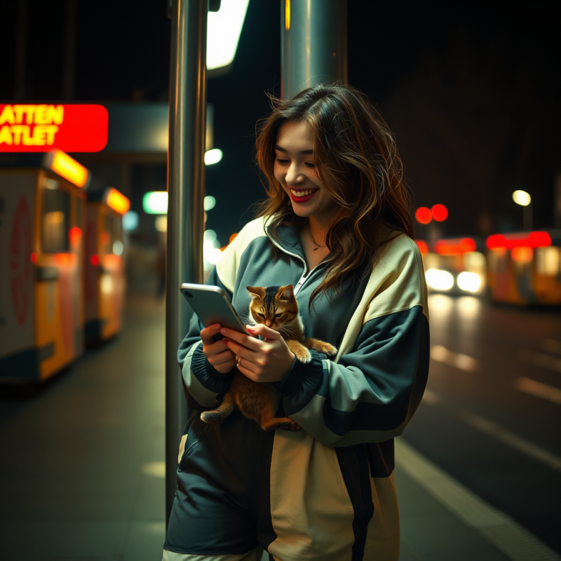 Woman in a Mismatched 90s Tracksuit and Oversized Sweat...