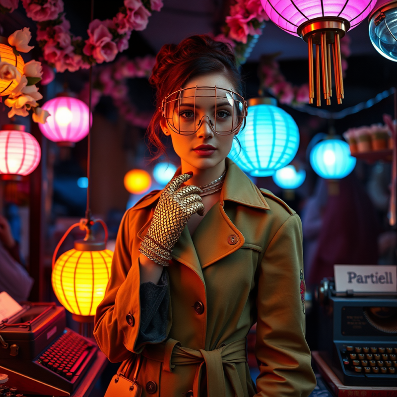 Woman in a Moss-green