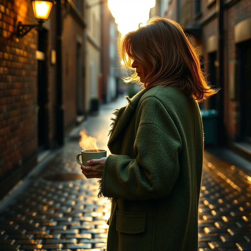 Woman in a Moss-green