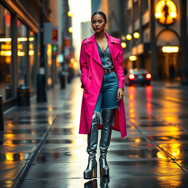Woman in a Neon-pink