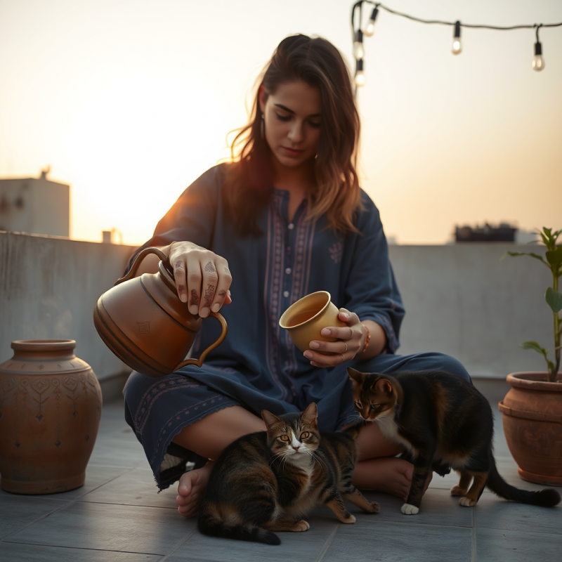 Woman with Intricate Henna Tattoos on Her Hands
