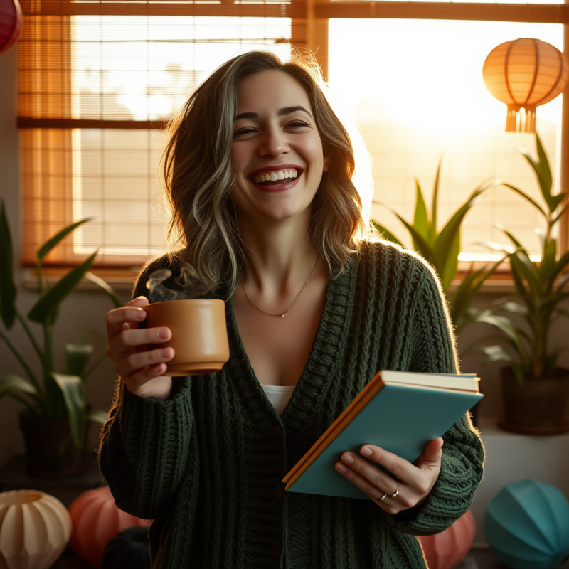 Woman with Silver Streaks in Her Dark Hair