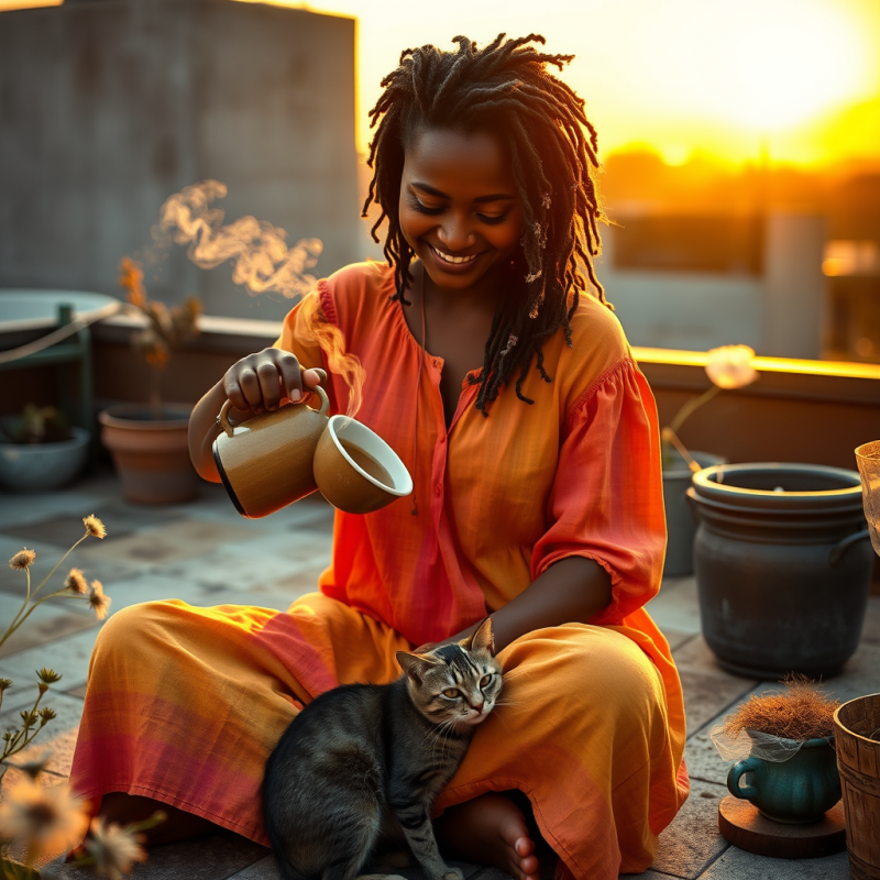 Young Biracial Woman in a Vibrant