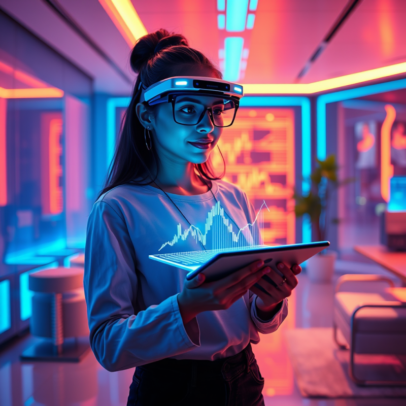 Young Female Entrepreneur in a Futuristic