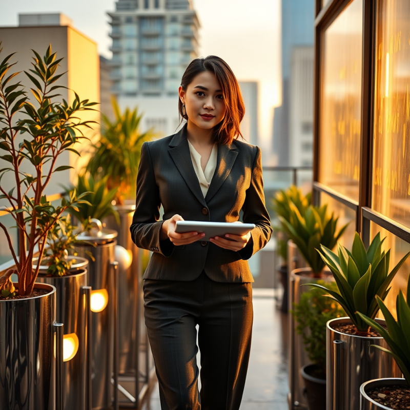 Young Female Entrepreneur in a High-waisted