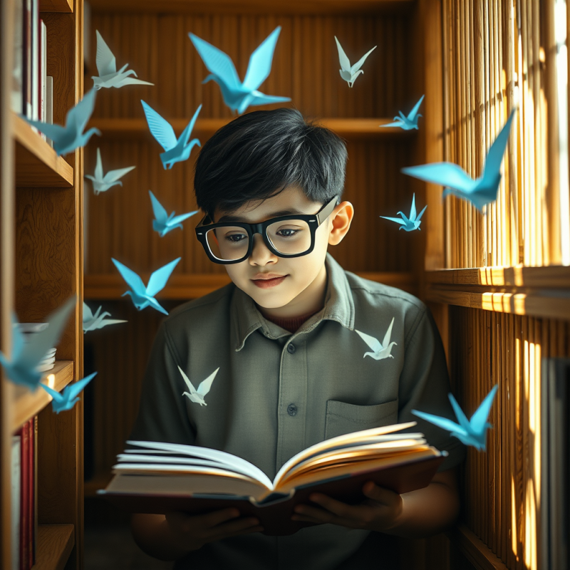 Young Student in a Sunlit