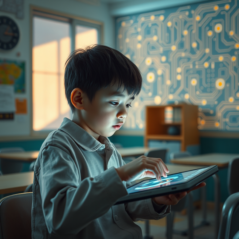 Young Student in a Sunlit