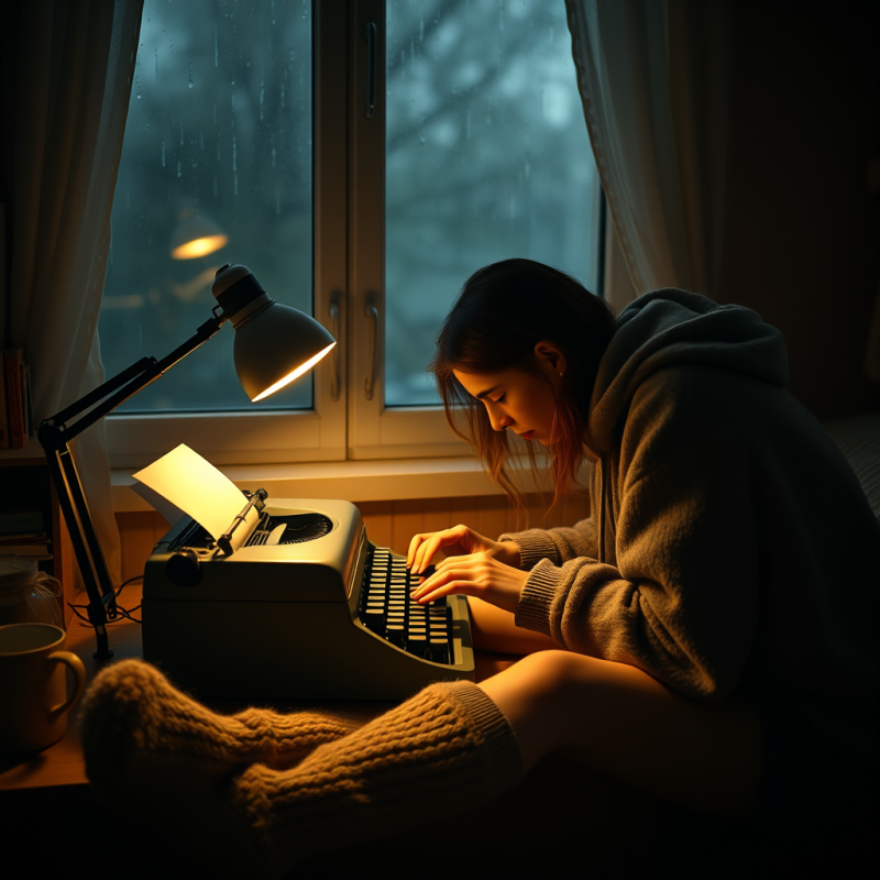 Young Woman in a Cozy