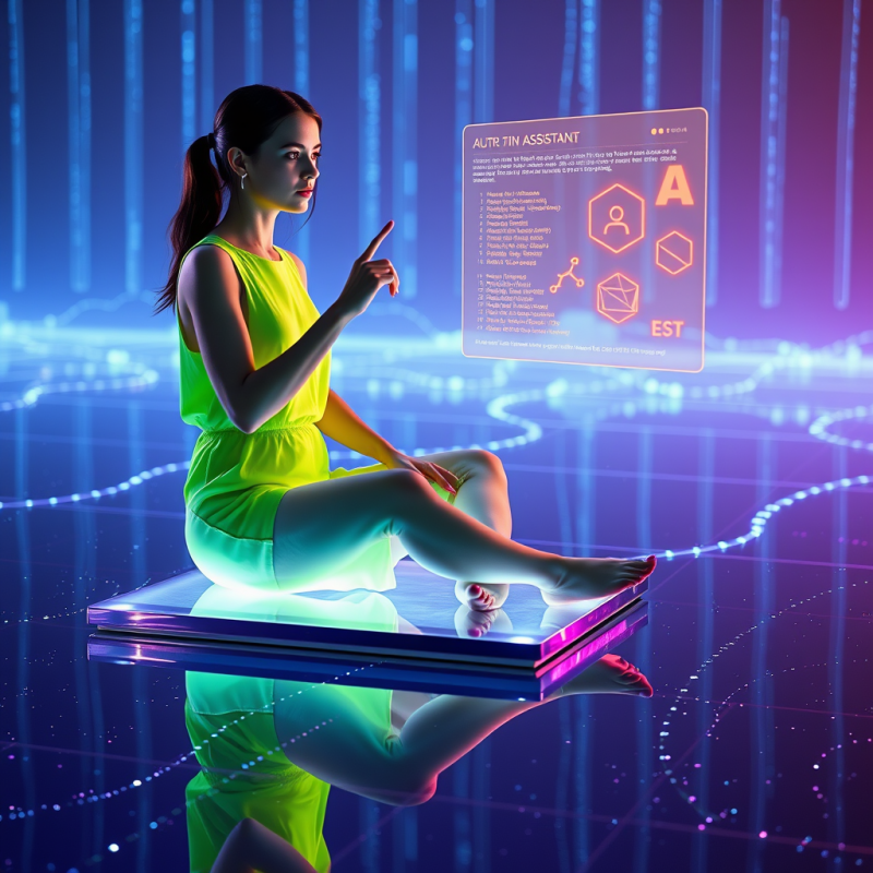 Young Woman in a Neon-green Sleeveless Tech Jumpsuit Si...