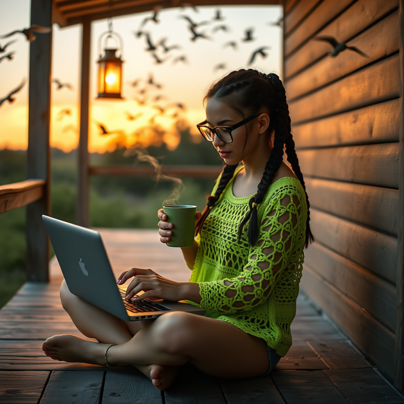 Young Woman with Braided Hair