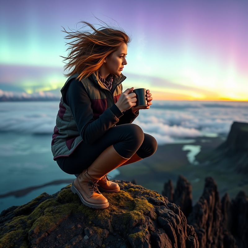 Young Woman with Windswept Hair