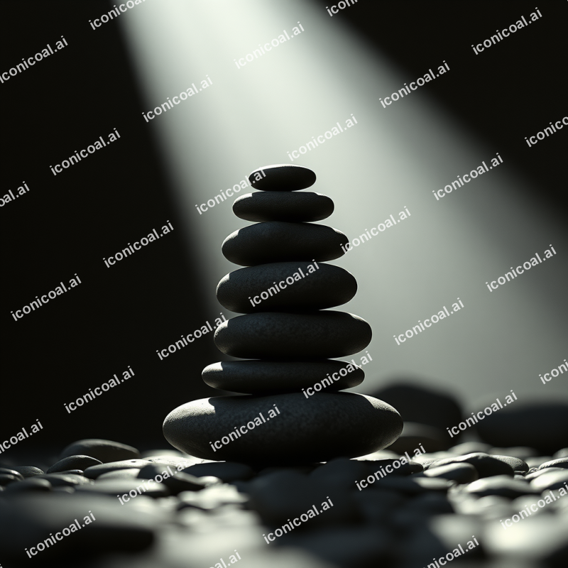 Zen Stones Balanced Stack Meditation Minimal Calm