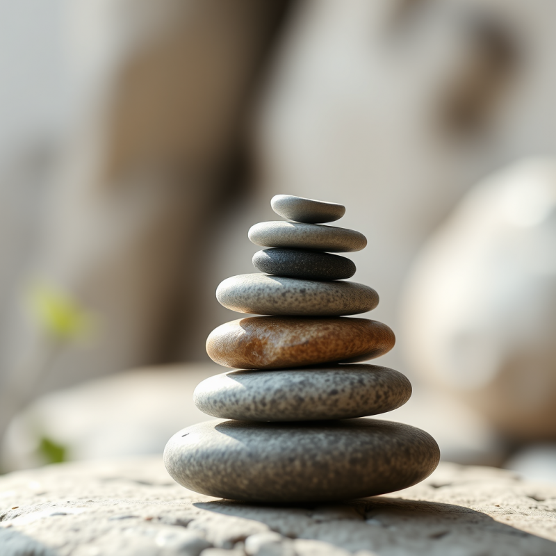 Zen Stones Balanced Stack Meditation Minimal Calm