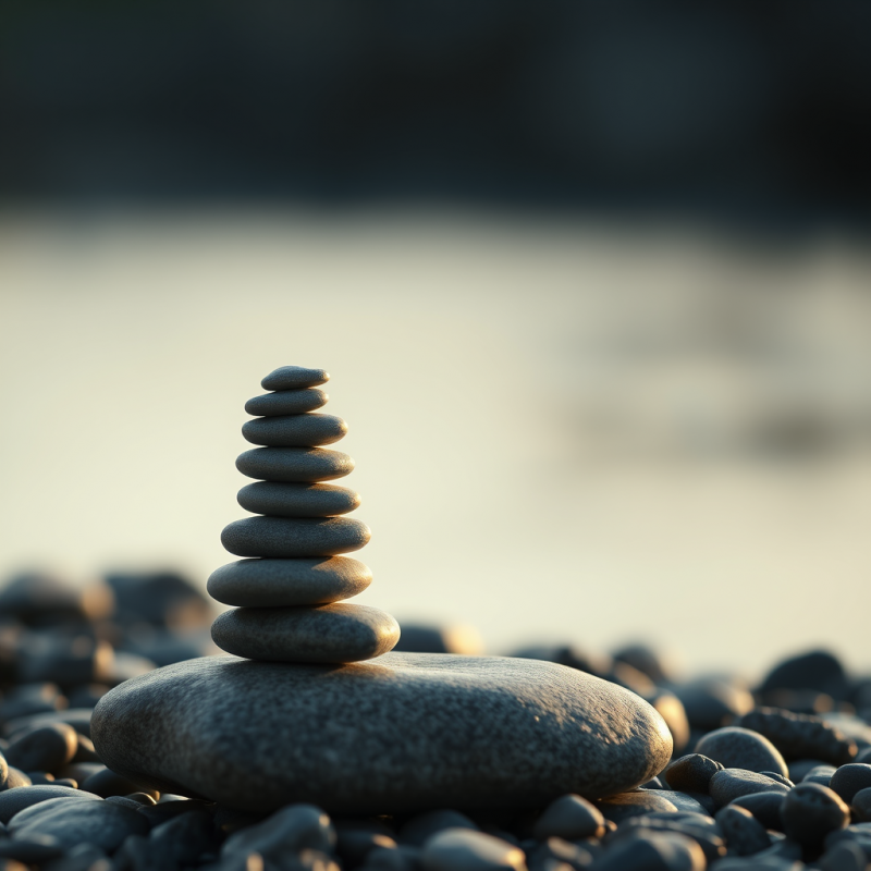Zen Stones Balanced Stack Meditation Minimal Calm