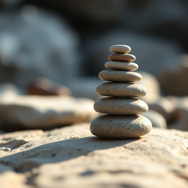 Zen Stones Balanced Stack Meditation Minimal Calm