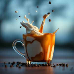 Coffee And Cream Collision Captured At High Speed