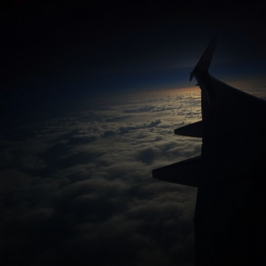 Airplane Wing View From Window Above Clouds Travel