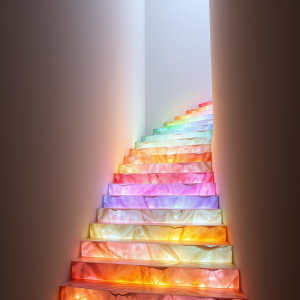 Bismuth Crystal Rainbow Staircase Formations