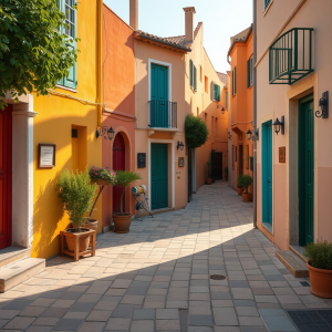 Colorful Doors And Streets Of Mediterranean Village