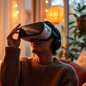 Vr Headset User Immersive Experience Modern Tech