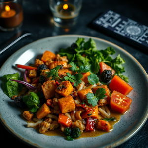 Plant-based Meal Colorful Vegan Dinner Beautiful Plating