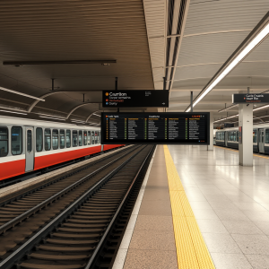 Train Station Departure Board Travel Anticipation Journey