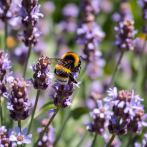 Bumblebee On Lavender Flowers