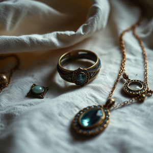 Handmade Artisan Jewelry On Linen Fabric Product Photography