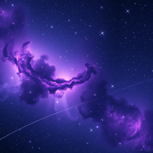Space Nebula With Stars Cosmic Purple And Blue Colors