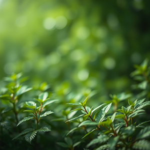 Green Foliage Blurred Nature Background Organic Fresh