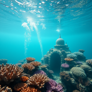 Underwater Mermaid Kingdom Coral Palace Fantasy Ocean