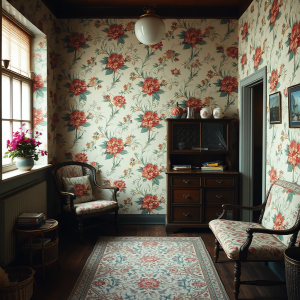 Vintage Floral Wallpaper Pattern Cottagecore Aesthetic