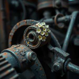 Rust Blooming On Abandoned Industrial Machinery In Macro ...
