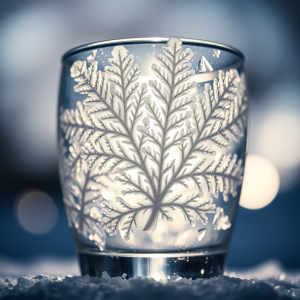 Ice Crystals Forming Fern-like Fractals On Cold Glass