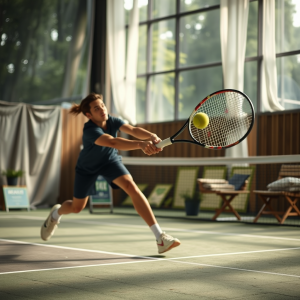 Tennis Serve Powerful Athletic Motion Action Shot