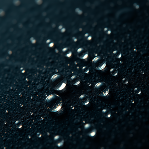 Mercury Droplets Beading On Dark Textured Surface