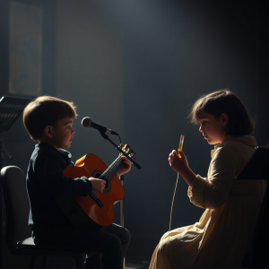 Music Lesson With Child Learning Instrument Patient Teacher